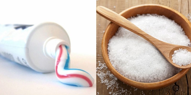 Nên kết hợp muối với kem đánh răng đê phòng ngừa vi khuẩn gây bệnh phát triển